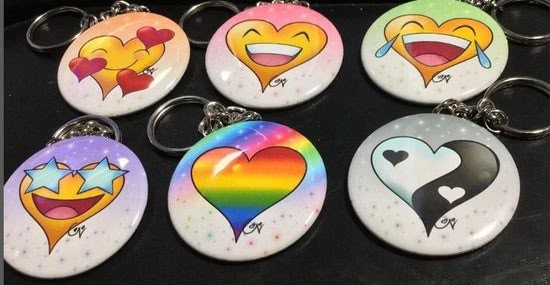 Communication Messenger Funny Emoticons Theme Random Mix keychain